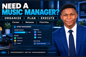 be your music manager and organize your artist career