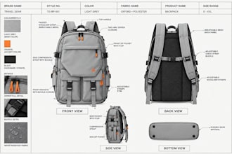 create bag tech pack for backpack, duffel bag and crossbody for bag production