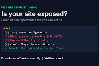 do a website security audit and vulnerability report with clear fixes