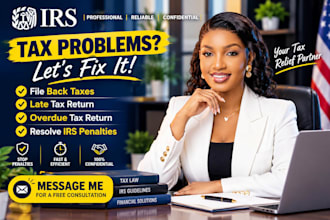 file back taxes, late tax return, overdue tax return and resolve irs penalties