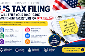 efile your 1040 1040x amendment tax return for 2024 2025 2026