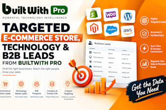 provide targeted ecommerce store, technology leads, b2b leads from builtwith pro