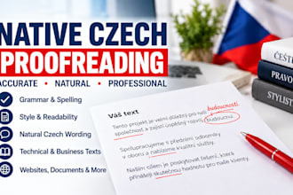 proofread and edit your czech text as a native speaker