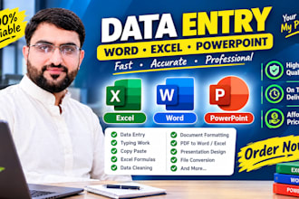 do professional data entry, excel, word, powerpoint,