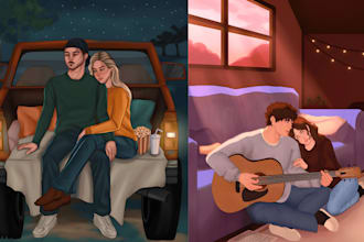 do romance character illustration sport romance dark romance novel couple art