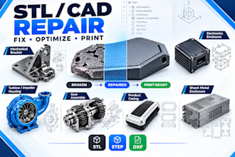 repair stl cad files, fix optimize 3d models for printing and manufacturing