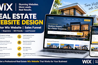 develop wix real estate website redesign landing page wix sales funnel as expert
