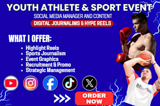 be youth athlete and sports event journalists social media manager and content