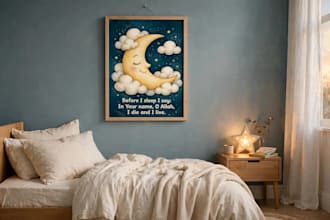 design cute islamic nursery wall art printable for kids room