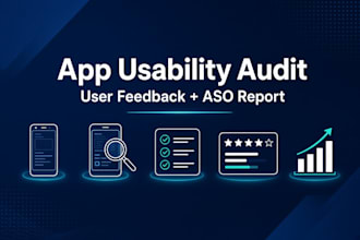 provide a detailed app usability audit, user feedback, and aso report