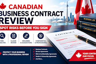 review your canadian business contract and flag legal risks