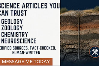 write doi verified science articles on geology, zoology and neuroscience