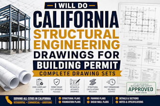 do california structural engineering drawing for building permit drawings sets