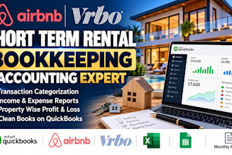 do airbnb and vrbo bookkeeping, short term rental accounting on quickbooks