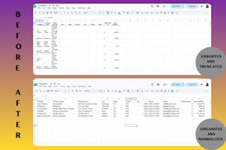 clean, format, and organize excel spreadsheets