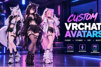 create custom vrchat avatar vrc furry avatar VR character vtuber fbt booth