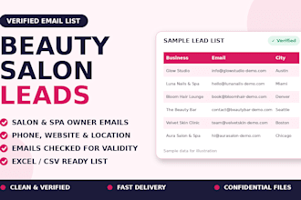 build a verified beauty salon and spa email lead list