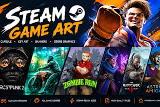 create steam capsule art game key art and steam game artwork