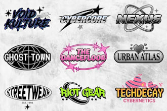 design y2k logo for urban fashion and streetwear brand