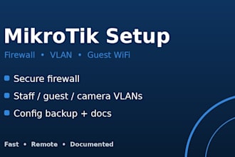 configure your mikrotik router, firewall, vlan and guest wifi