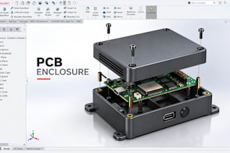 design custom pcb enclosure, hardware electronics solidworks cad for iot devices