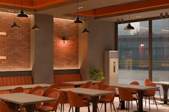 sketchup 3d retail cafe, dinning layout, restaurant interior, cgi eatery render