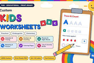 create custom kids worksheets and preschool printables