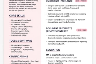 design professional cv and resume in ms word