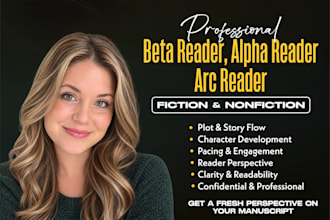 professional beta reader alpha reader and arc reader for fiction and nonfiction