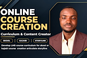 develop an lms course curriculum in kajabi, skool, rise 360 or storyline