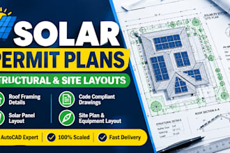 draft structural site plan and solar layout for city permit