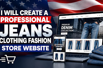 create a professional jeans clothing fashion store website