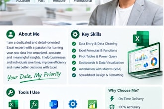 clean, format spreadsheet and design dashboard using excel