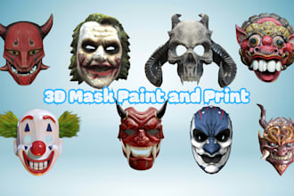 design 3d mask 3d helmet wearable 3d cosplay mask oni anime mask for 3d printing
