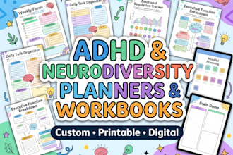 create custom adhd friendly life planner printable and digital for goodnotes