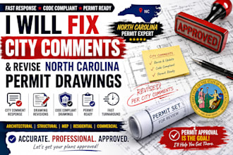 fix city comments and revise north carolina permit drawings