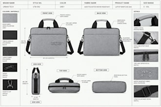 create bag tech pack for laptop bag, messenger bag and briefcase for production