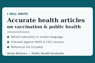 write accurate health articles on public health