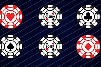 do minimalist poker chips, poker card and poker logo with vector file