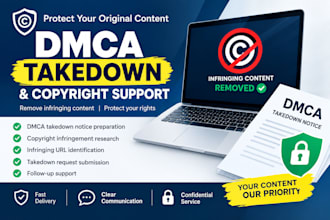 submit dmca takedown notices for copyright infringement