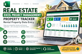 real estate excel project management property tracker rental property data entry