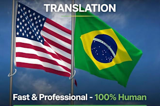 translation english to portuguese and portuguese to english profissionally
