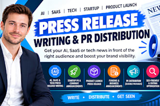 write ai saas tech press release startup pr distribution product launch