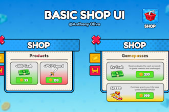 design and script roblox game UI, UI game kits, and huds