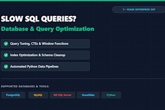 complex sql queries, optimize database, and debug scripts