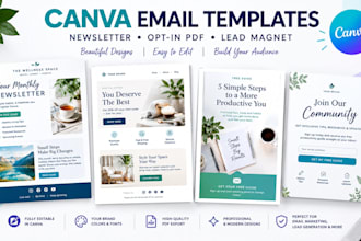 design canva  editable newsletter and email template, email opt in pdf