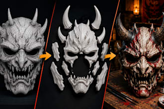 design 3d cosplay mask armor horror halloween mask