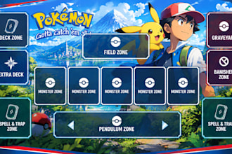 design a custom tcg playmat, mtg style, anime or pokemon style card game playmat