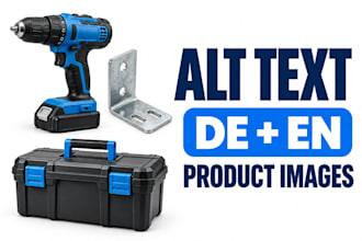 write german and english alt text for product images