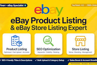 do professional ebay product listing and ebay store listing